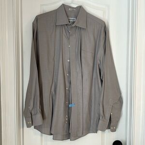 Joseph Feiss Grey Shirt Button Down Men 16.5 34/35 Long Sleeve